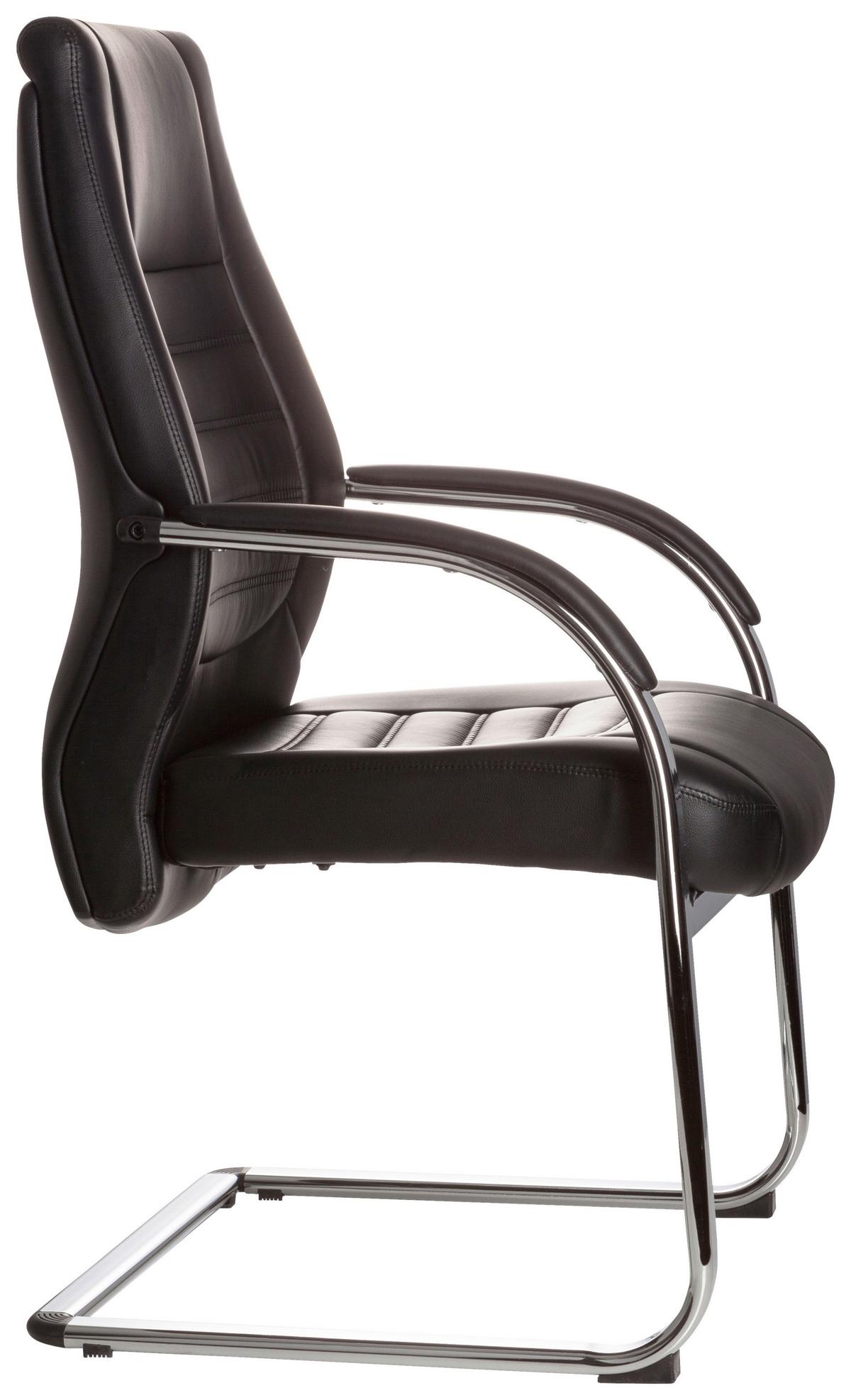 Konferenčni Stol Vitoro V, Črna - srebrne barve/črna, Basics, kovina/tekstil (58/107/59cm) - MID.YOU