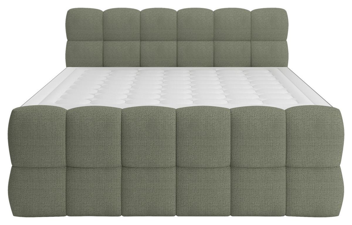 Boxspring Krevet Brisbane - zelena/crna, Trend, drvni materijal/drvo (180/200cm) - Premium Living