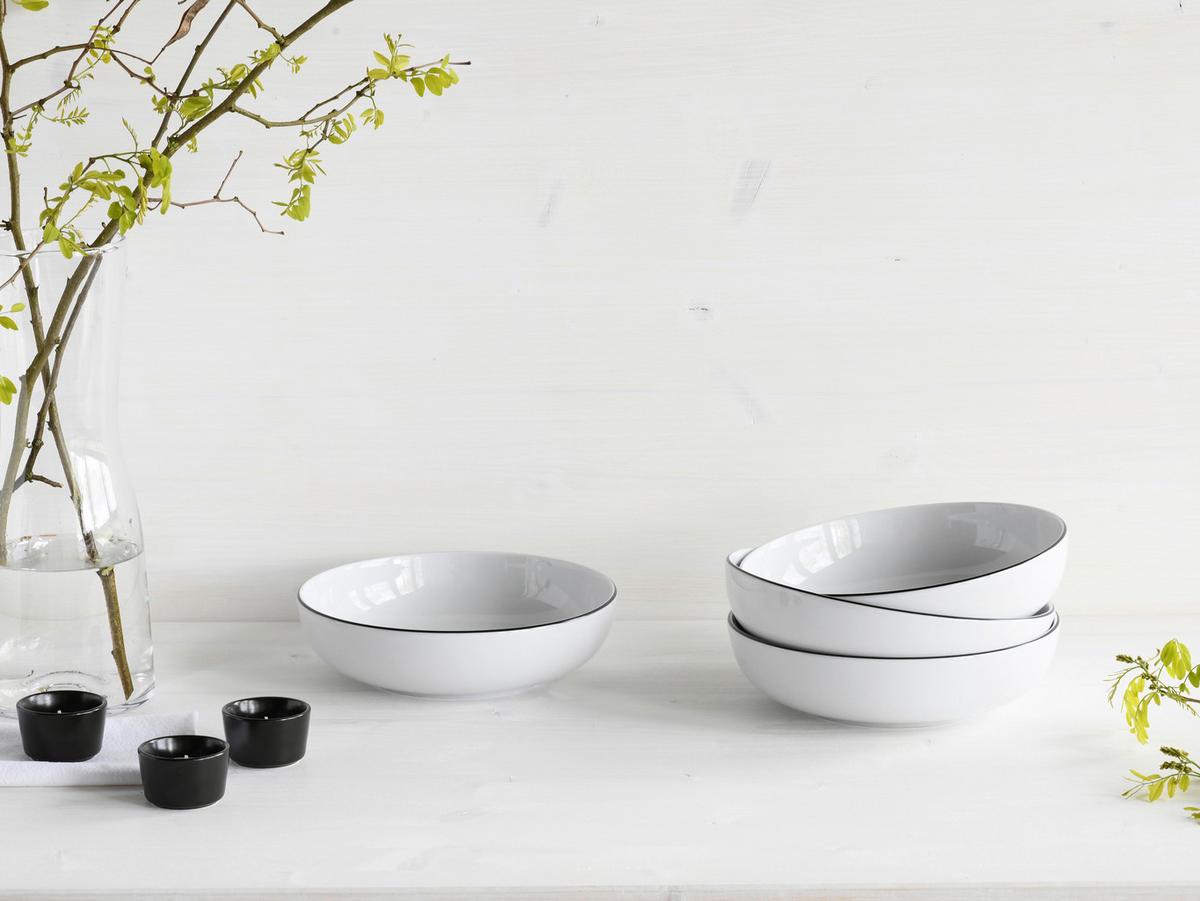 Set Posod All Round Black Line, 4-Delni - črna/bela, Design, keramika (21cm) - Creatable