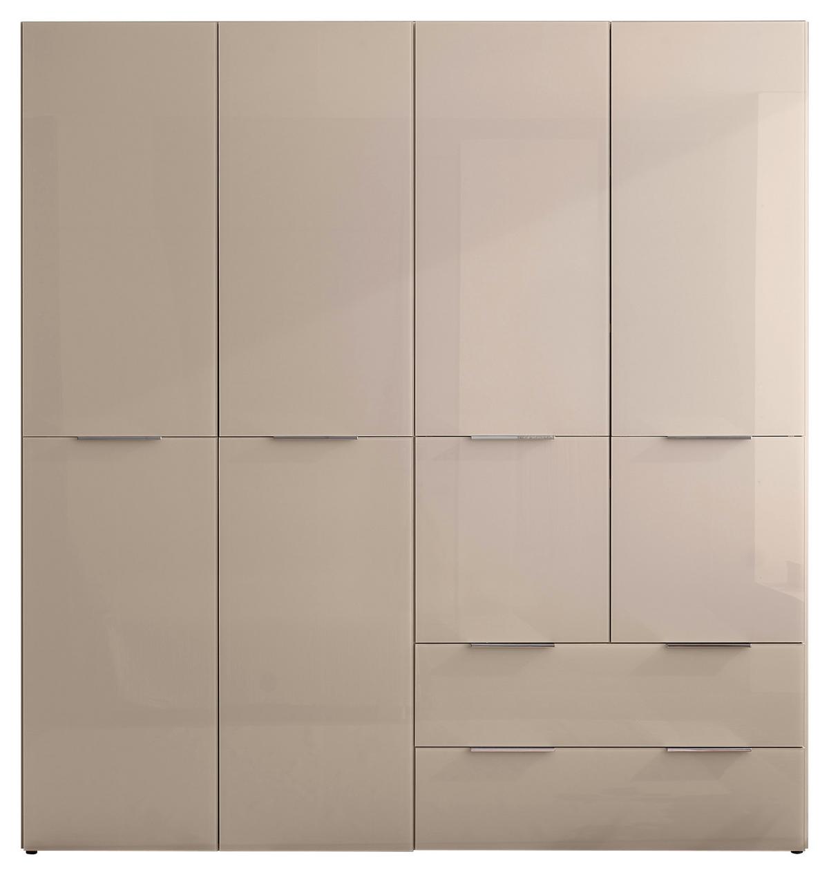 Drehtürenschrank Siena Kaschmirfarben - Kaschmir/Chromfarben, KONVENTIONELL, Glas/Holzwerkstoff (200/212/57cm) - Premium Living