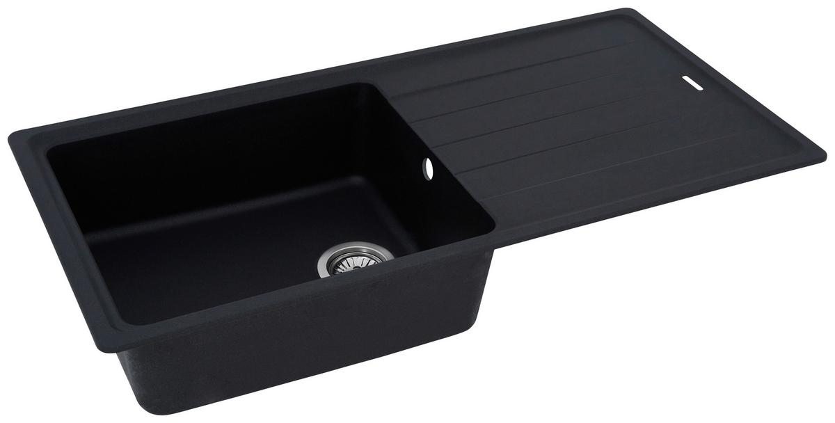 Granitspüle Columbia ca. 100x18,5x50 cm Schwarz - Schwarz, Trend, Stein (100/18,5/50cm) - Respekta