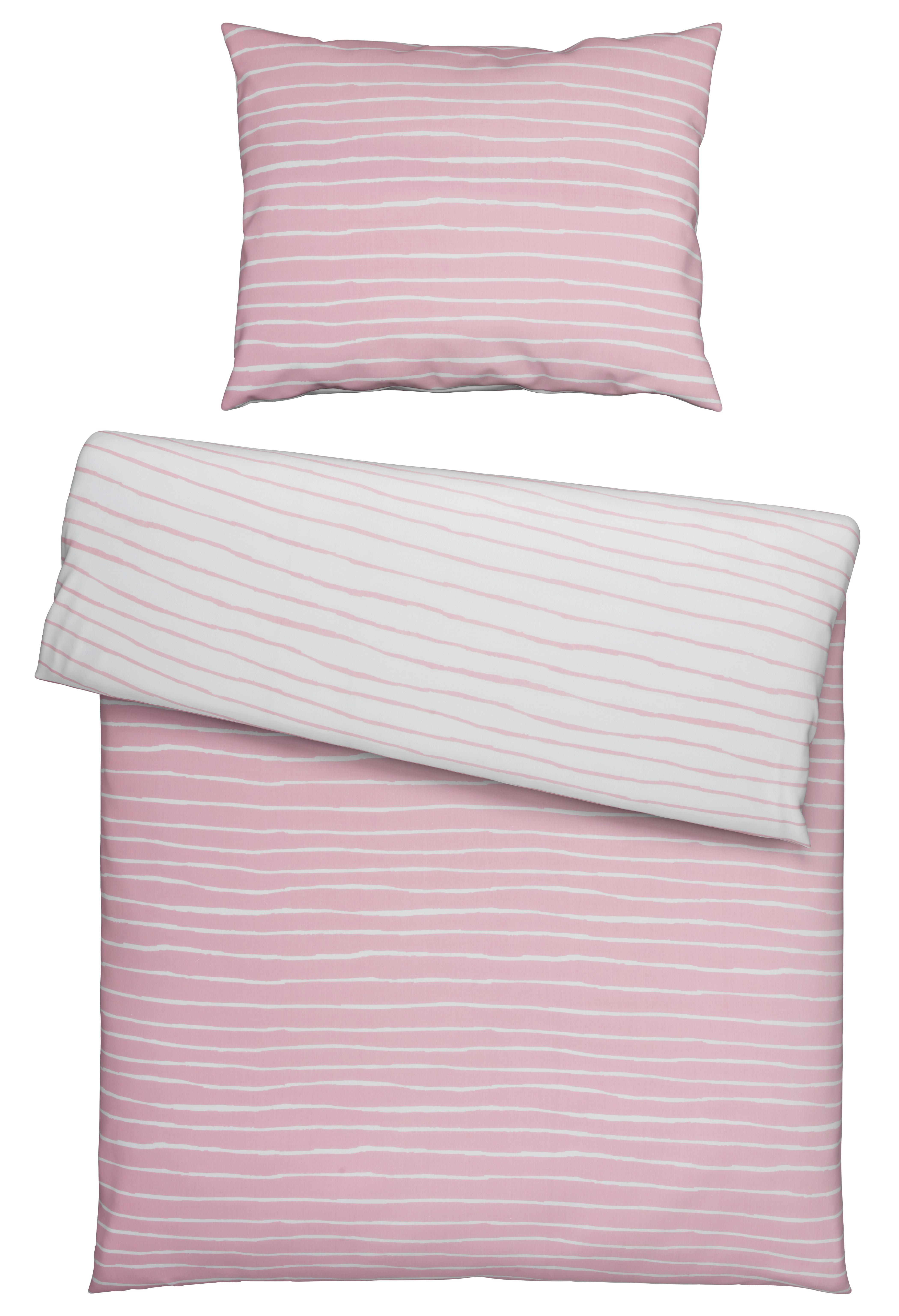 Bettwäsche Nadja Wende ca. 160x210cm - Türkis/Weiss, Textil (160/210cm) - Based