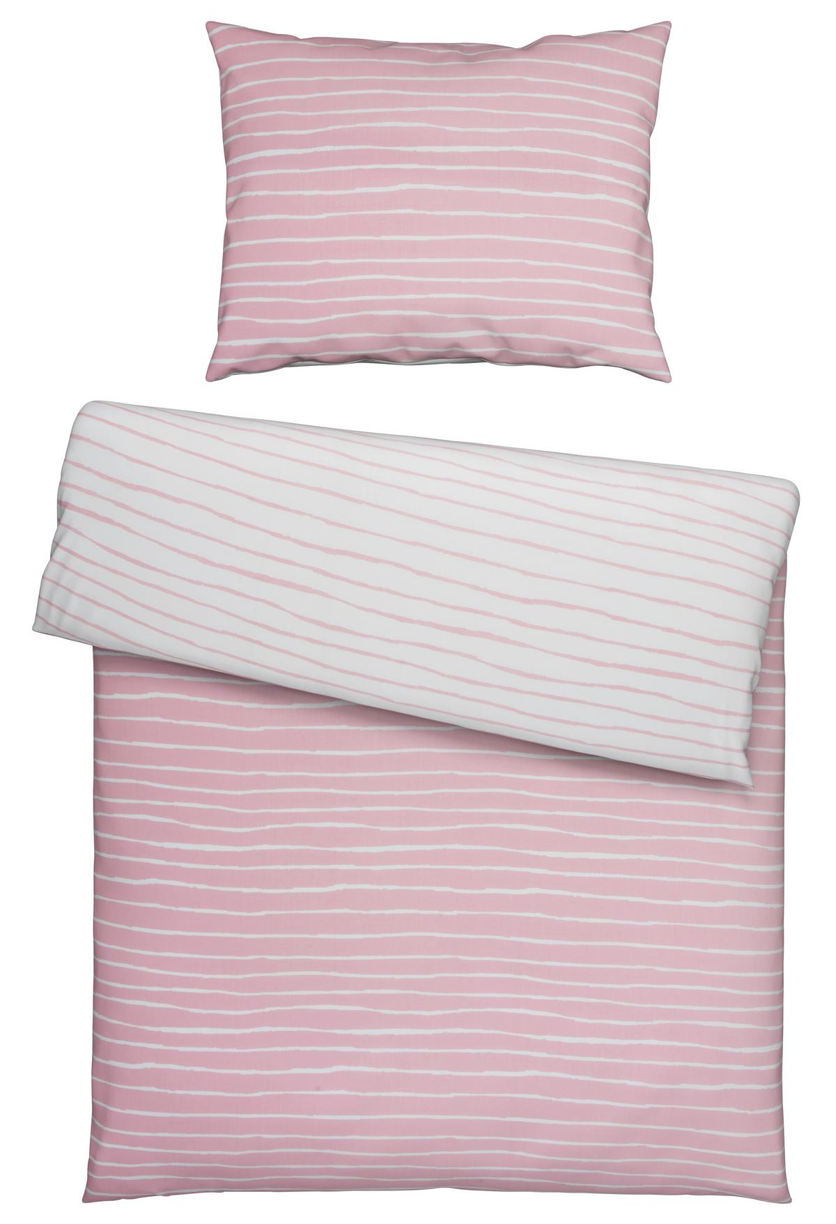 Bettwäsche Nadja Wende ca. 160x210cm - Türkis/Weiss, Textil (160/210cm) - Based