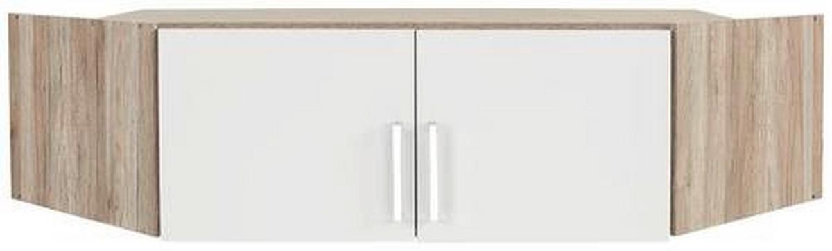 Dulap auxiliar superior Schrank Wien - alb/culoare lemn stejar, Konventionell, material pe bază de lemn (120/39/54cm)