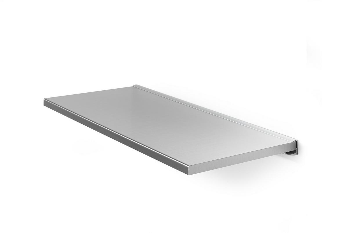 Stenska Polica Chany, Barva Nerjavečega Jekla, 80 Cm - barve nerjavečega jekla, Moderno, leseni material (80/2/25cm) - Premium Living