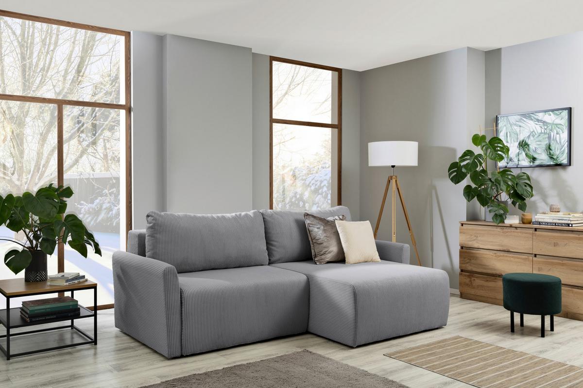 Kutna Garnitura Sonos - srebrne boje/crna, Moderno, tekstil (228/146cm) - Modern Living