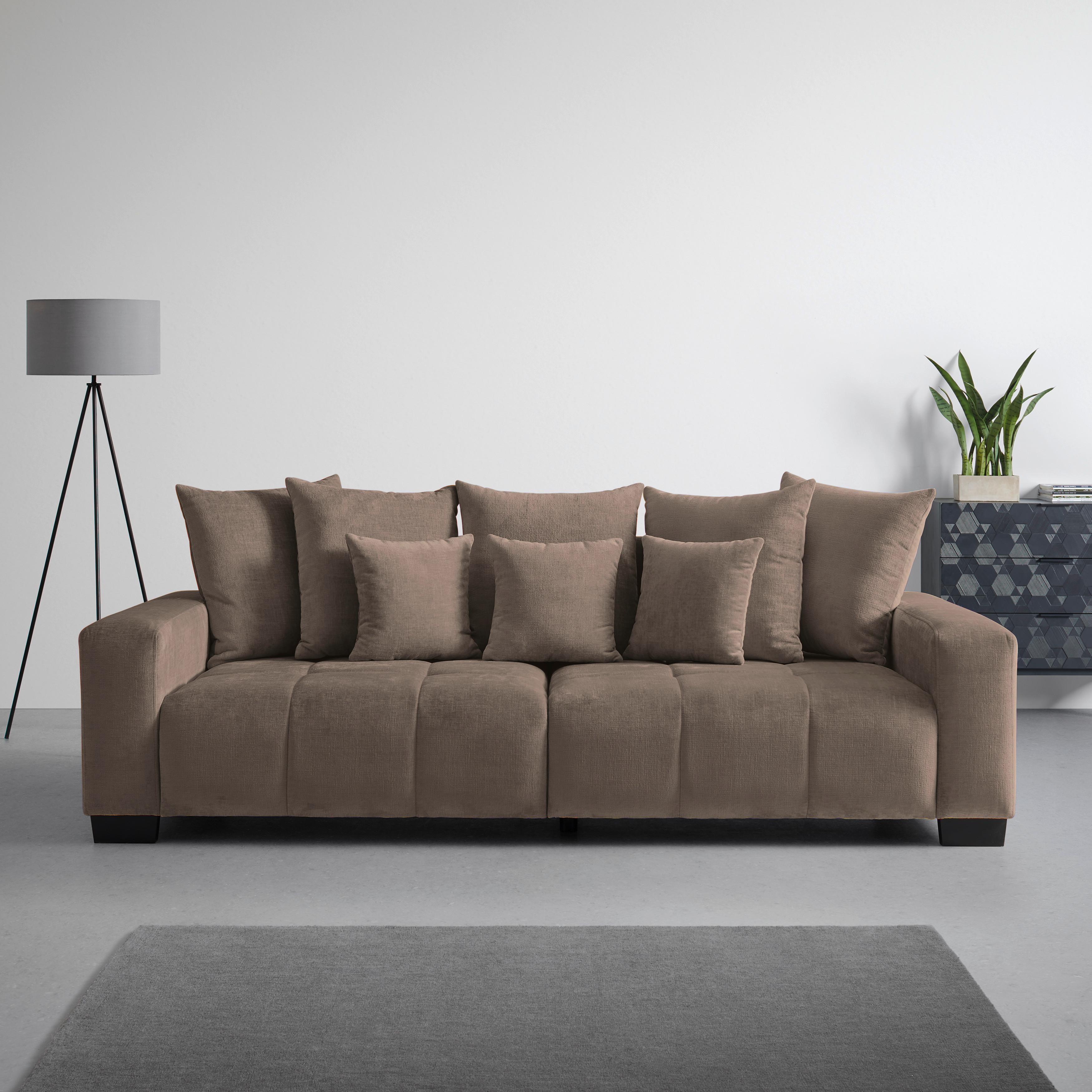 Bigsofa Matteo Braun - Schwarz/Braun, MODERN, Holz (246/93/124cm) - Based