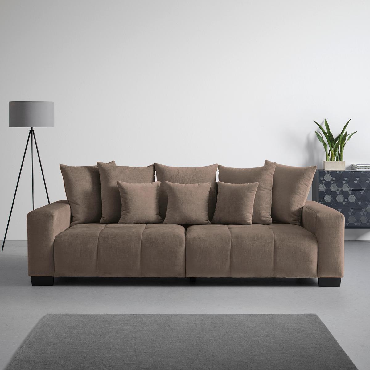 Bigsofa Matteo Braun - Schwarz/Braun, MODERN, Holz (246/93/124cm) - Based