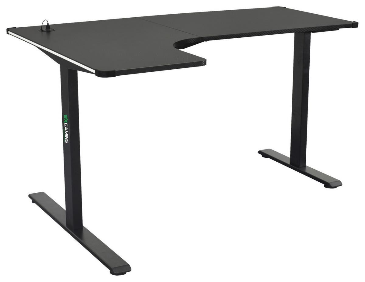 Gaming Miza Zocker - črna, Moderno, kovina/leseni material (140/75/60-100cm) - Mömax