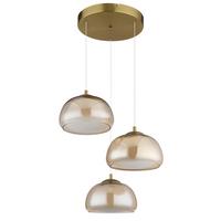 Led Viseća Svjetiljka Avila - bijela/zlatne boje, Design, staklo/metal (50/150cm) - Globo