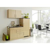 Küchenblock Toronto I m. Geräten Buchefarben - Chromfarben/Buchefarben, MODERN, Holzwerkstoff/Metall (160cm) - Held