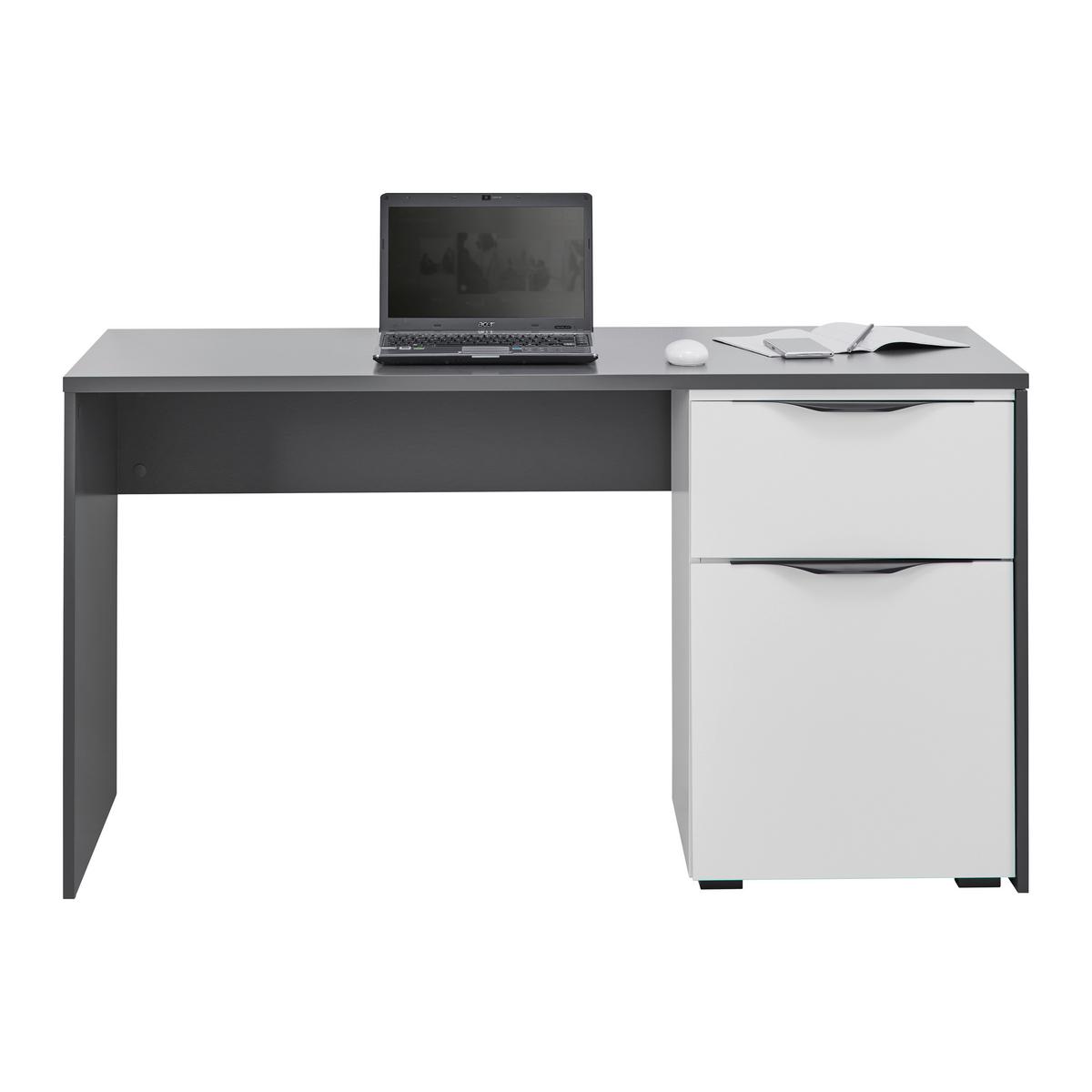 Schreibtisch Unit in Anthrazit - Anthrazit, Konventionell, Holzwerkstoff (135/73/54,5cm) - Based