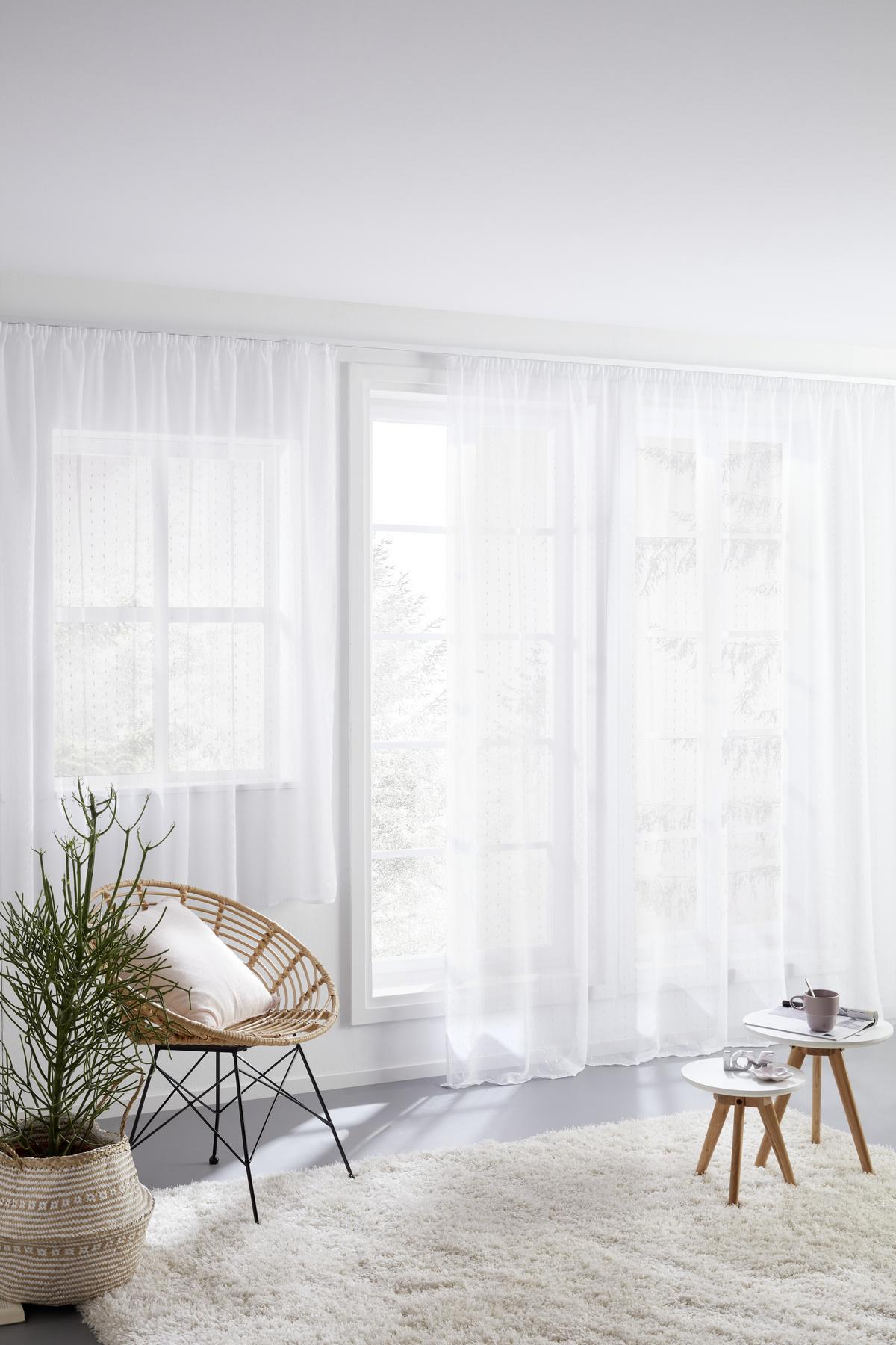Készfüggöny Lisa 300/175 - fehér, Romantik / Landhaus, textil (300/175cm) - Modern Living
