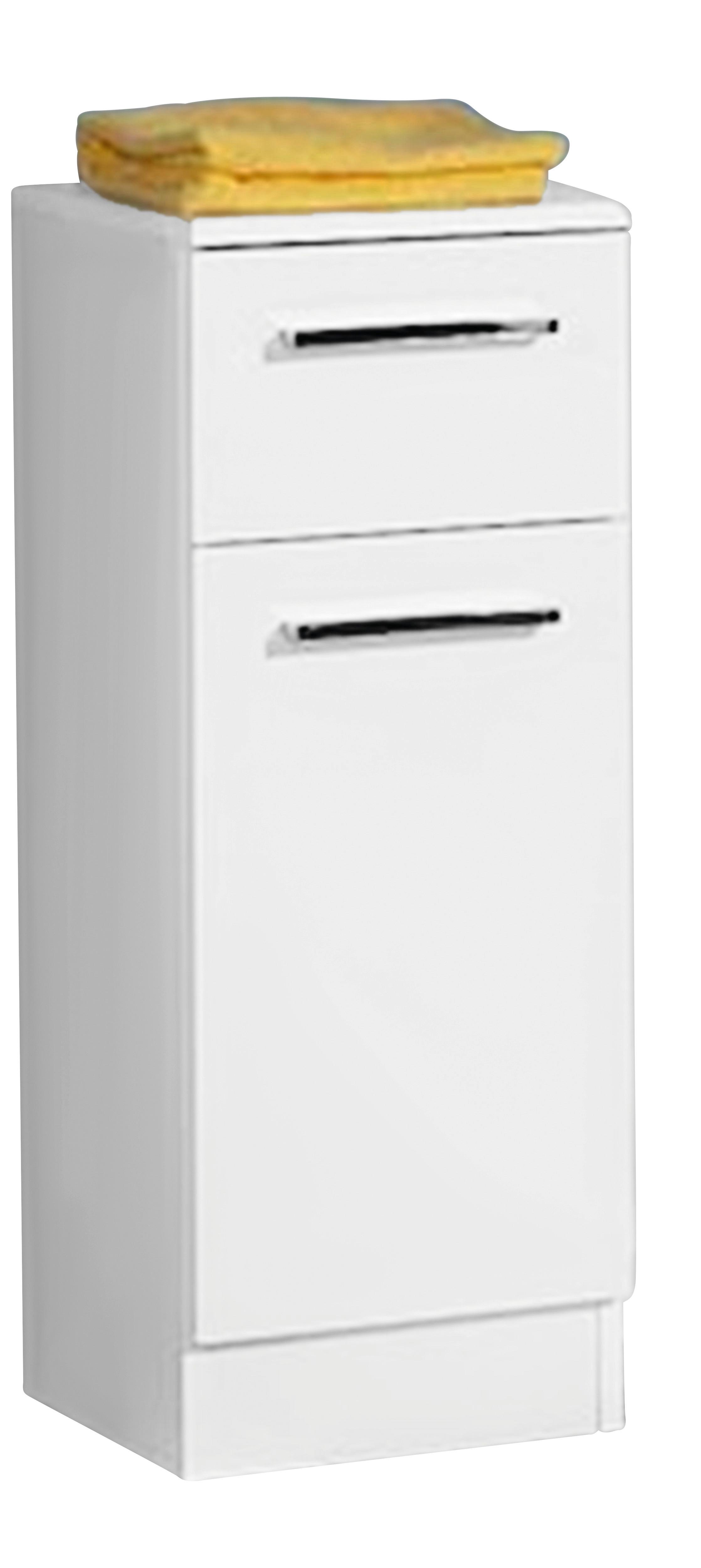 SZAFKA DOLNA TRIER - biały/kolor chromowy, Konventionell, materiał drewnopochodny (30/81/33cm) - Carryhome
