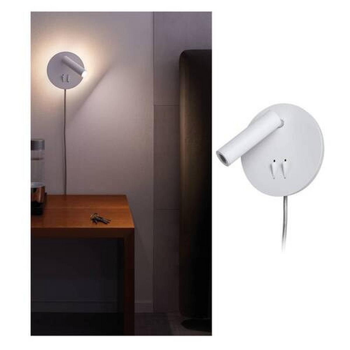 LED-Wandleuchte Tabari in Weiß/Chromfarben max. 1,4 W - Chromfarben/Weiß, Basics, Metall (14cm) - Paulmann