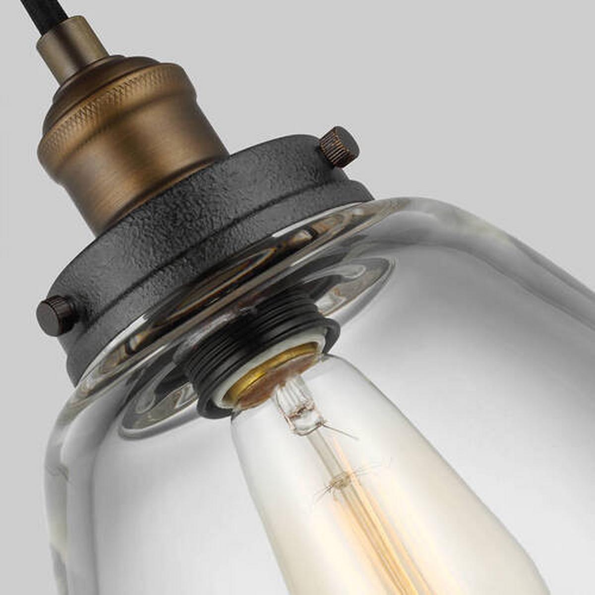 Viseća Svjetiljka Baskin Fe-Baskin-P-B-Br - boje mjeda/boje cinka, Konvencionalno, staklo/metal (22.8/31.3cm) - Elstead Lighting