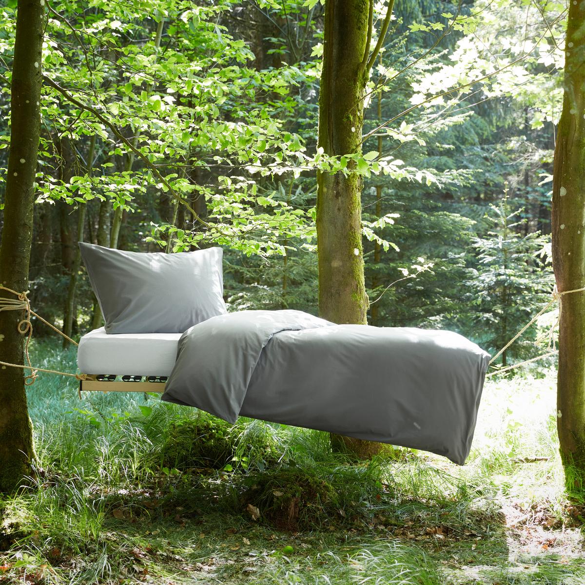 Bettwäsche Bio-Anna Uni Graphitfarben ca. 140x200cm - Graphitfarben, Natur, Textil (140/200cm) - ecoTree