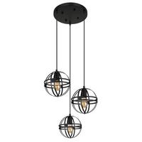 Viseča Svetilka 15639-3h - črna, Design, kovina/umetna masa (47/120cm) - Globo