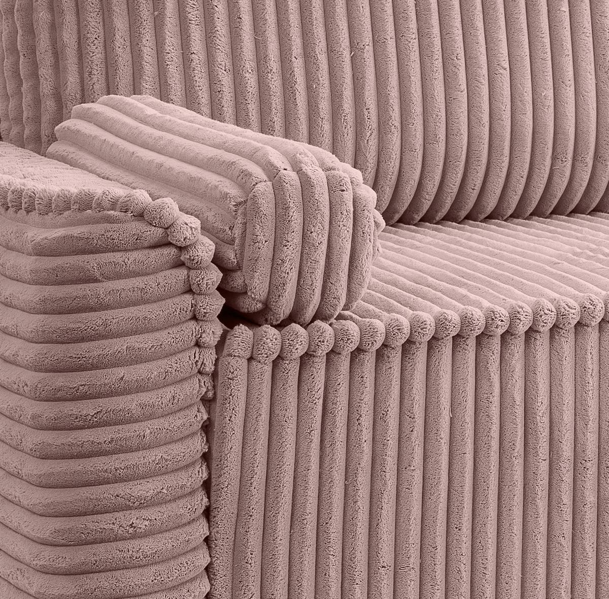 Schlafsofa Grubs Rosa - Schwarz/Rosa, Basics, Holz/Kunststoff (225/96/93cm) - MID.YOU