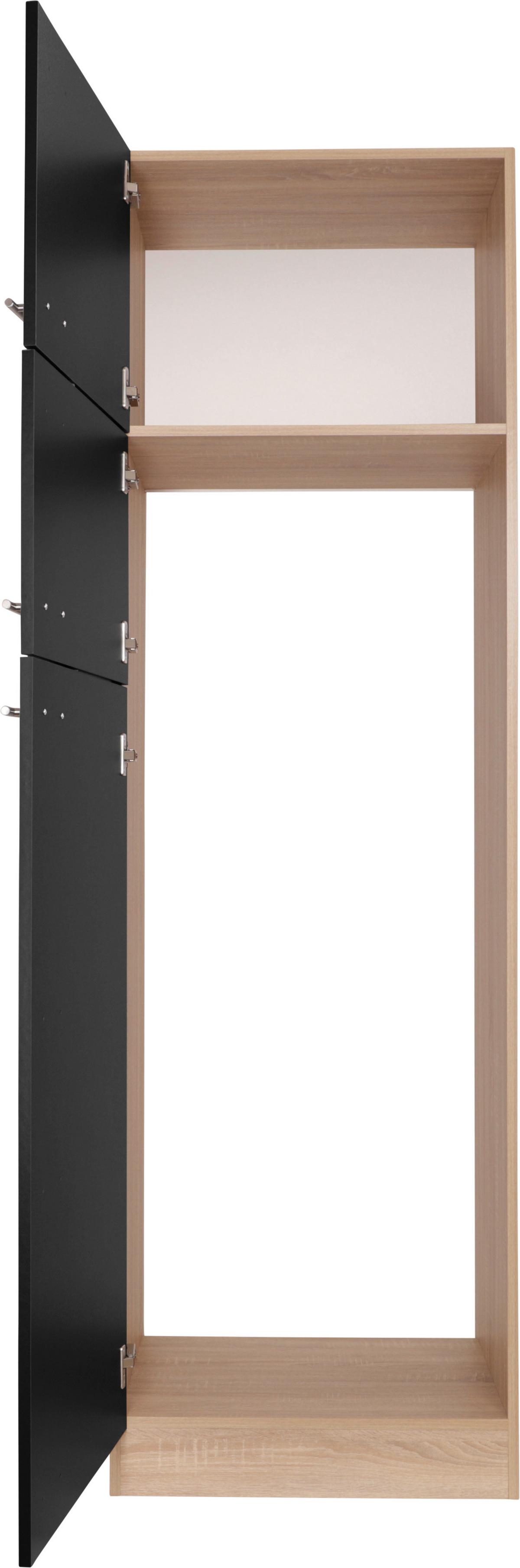 Omara Za Vgradno Napravo Merle, Barva Hrasta, Črna - srebrne barve/črna, Basics, kovina/leseni material (60/200/60cm) - Respekta