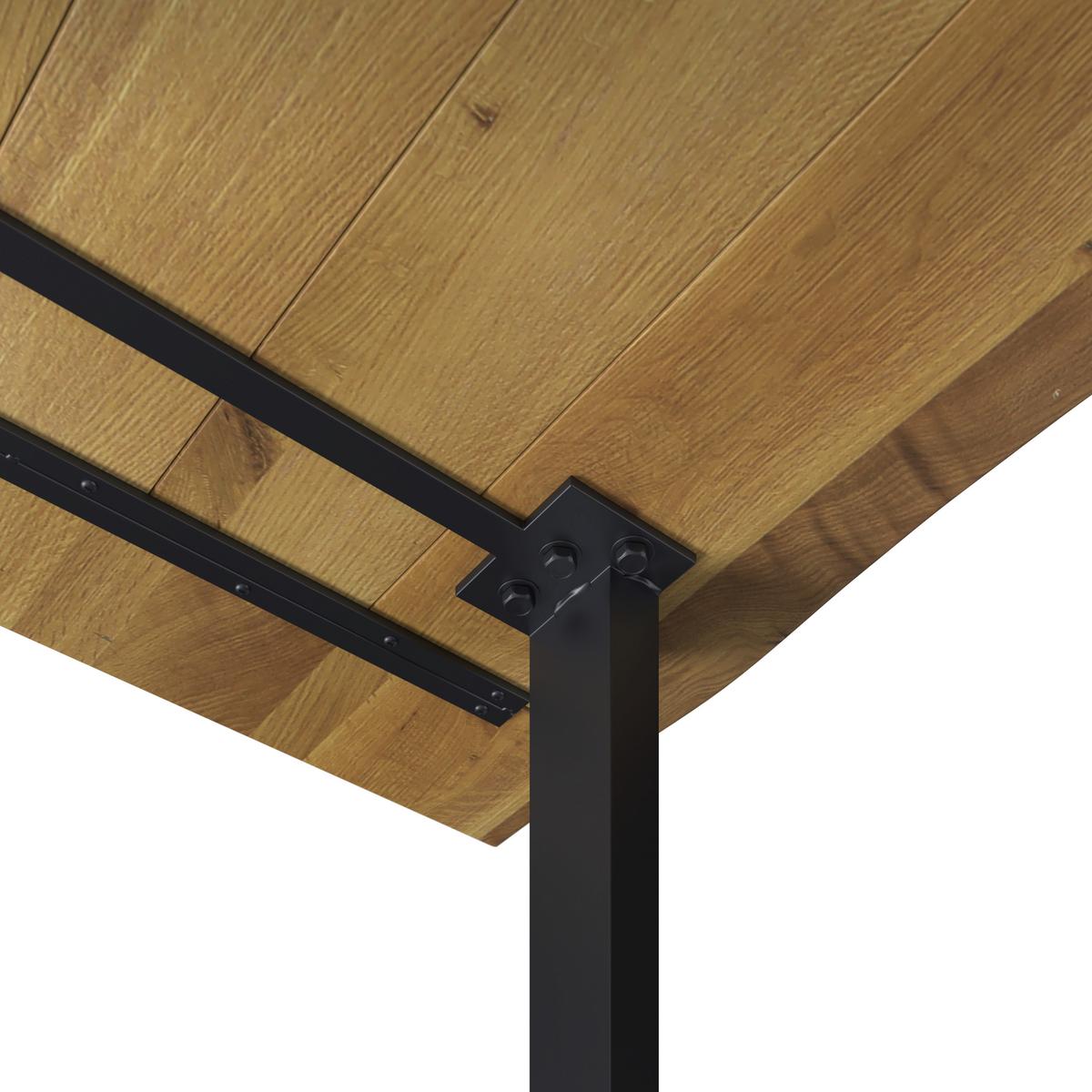 MASĂ JACKIE - culoare lemn stejar/negru, Modern, lemn/metal (180/90/76cm) - Bessagi Home