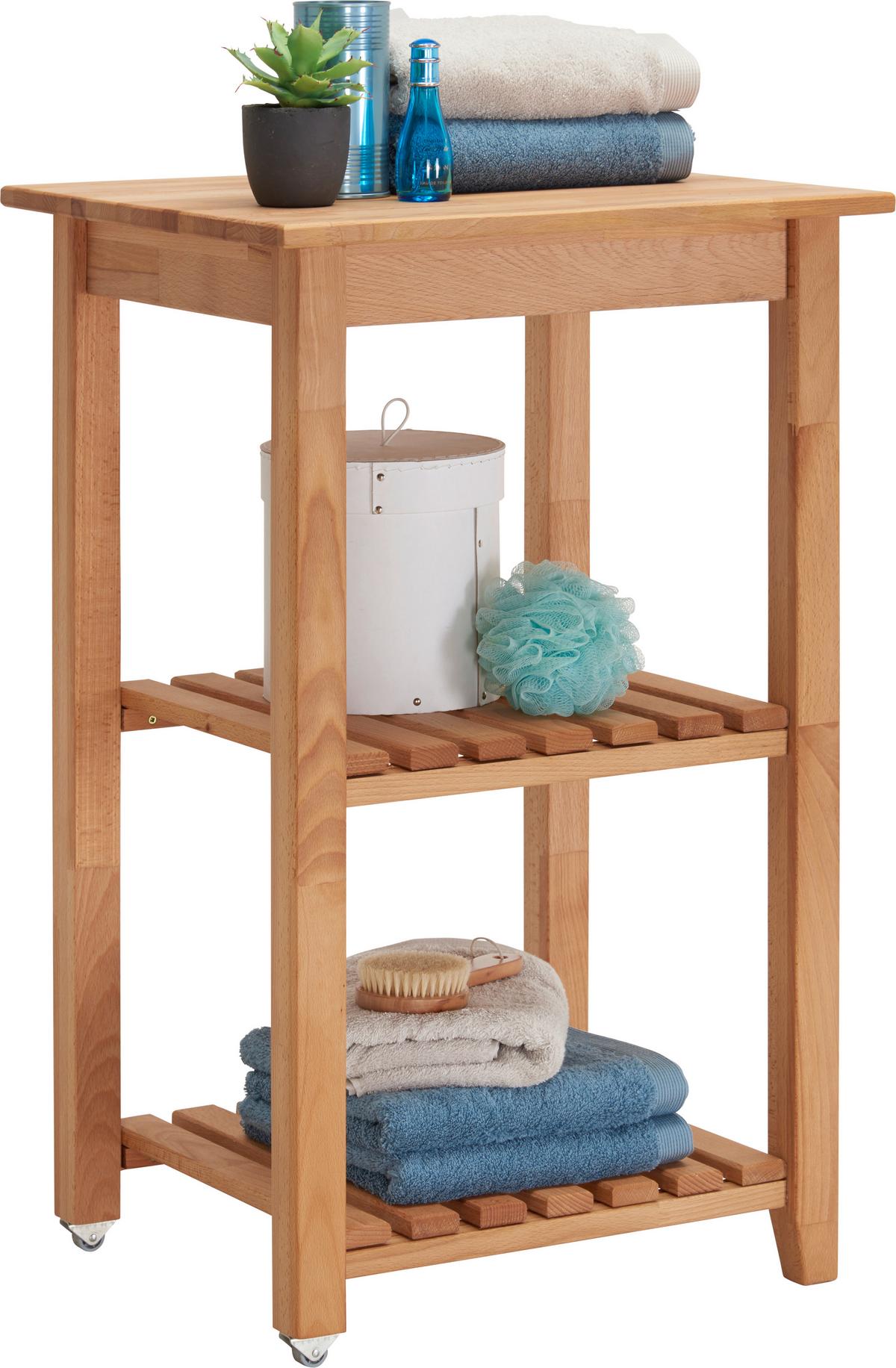 WÓZEK DO SERWOWANIA LEX - kolor bukowy, Trend, tworzywo sztuczne/metal (53/85/46cm) - Carryhome