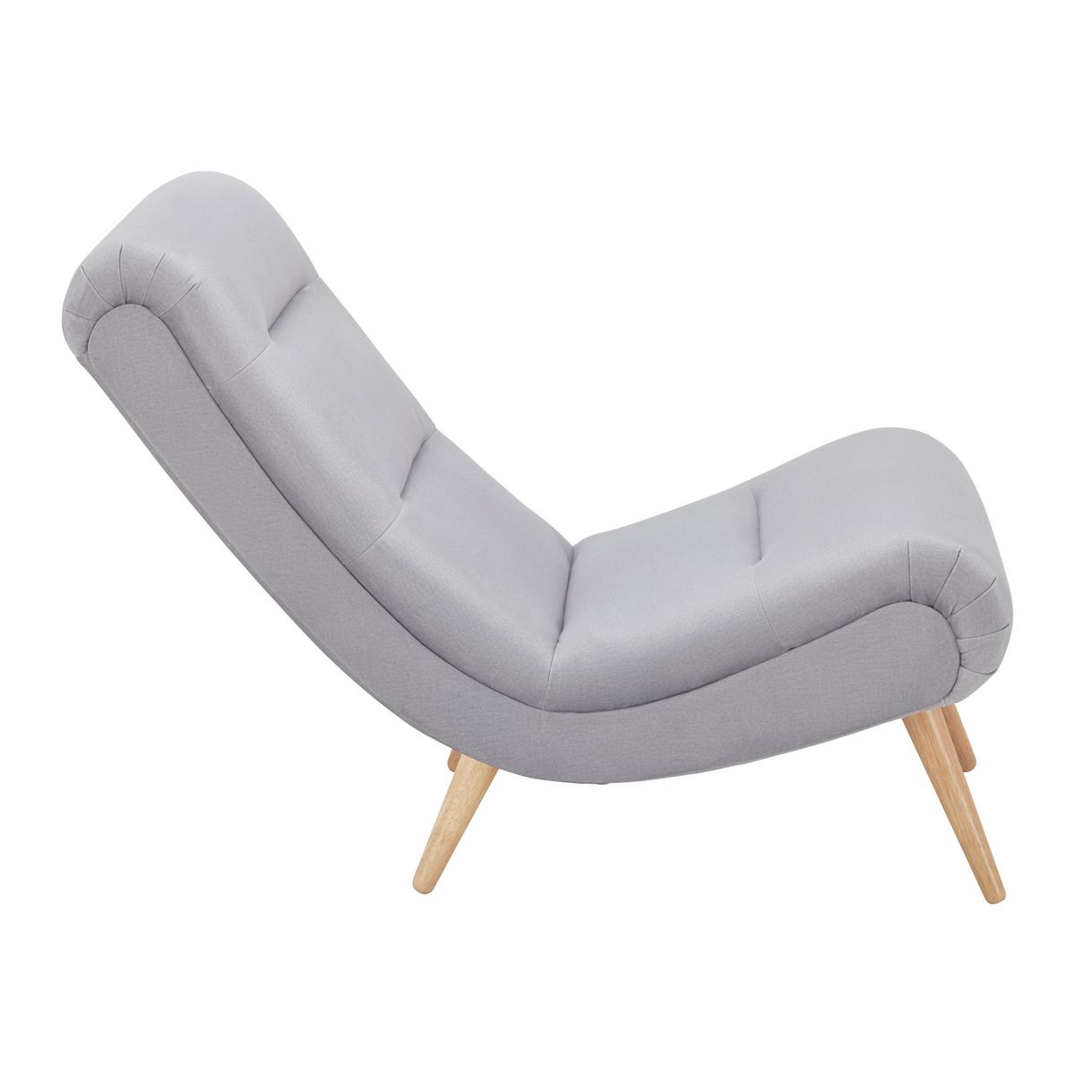 Sessel Jan Hellgrau Samt - Hellgrau/Naturfarben, MODERN, Holz/Textil (74/102/90cm) - Bessagi Home