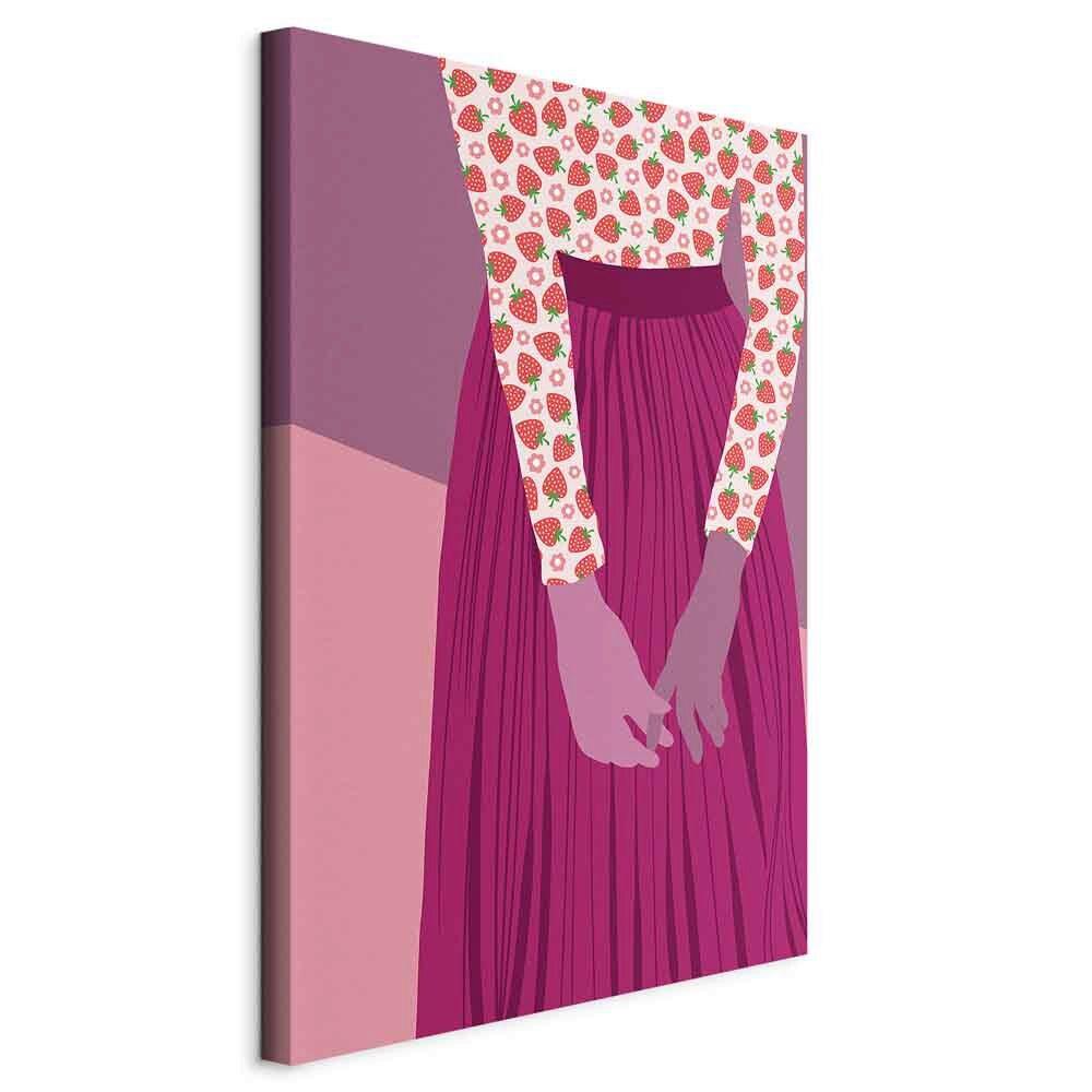 Leinwandbild Strawberry Lady Pink/Magenta - Pink/Magenta, Basics, Holzwerkstoff/Textil (40/60/1.2cm) - artgeist