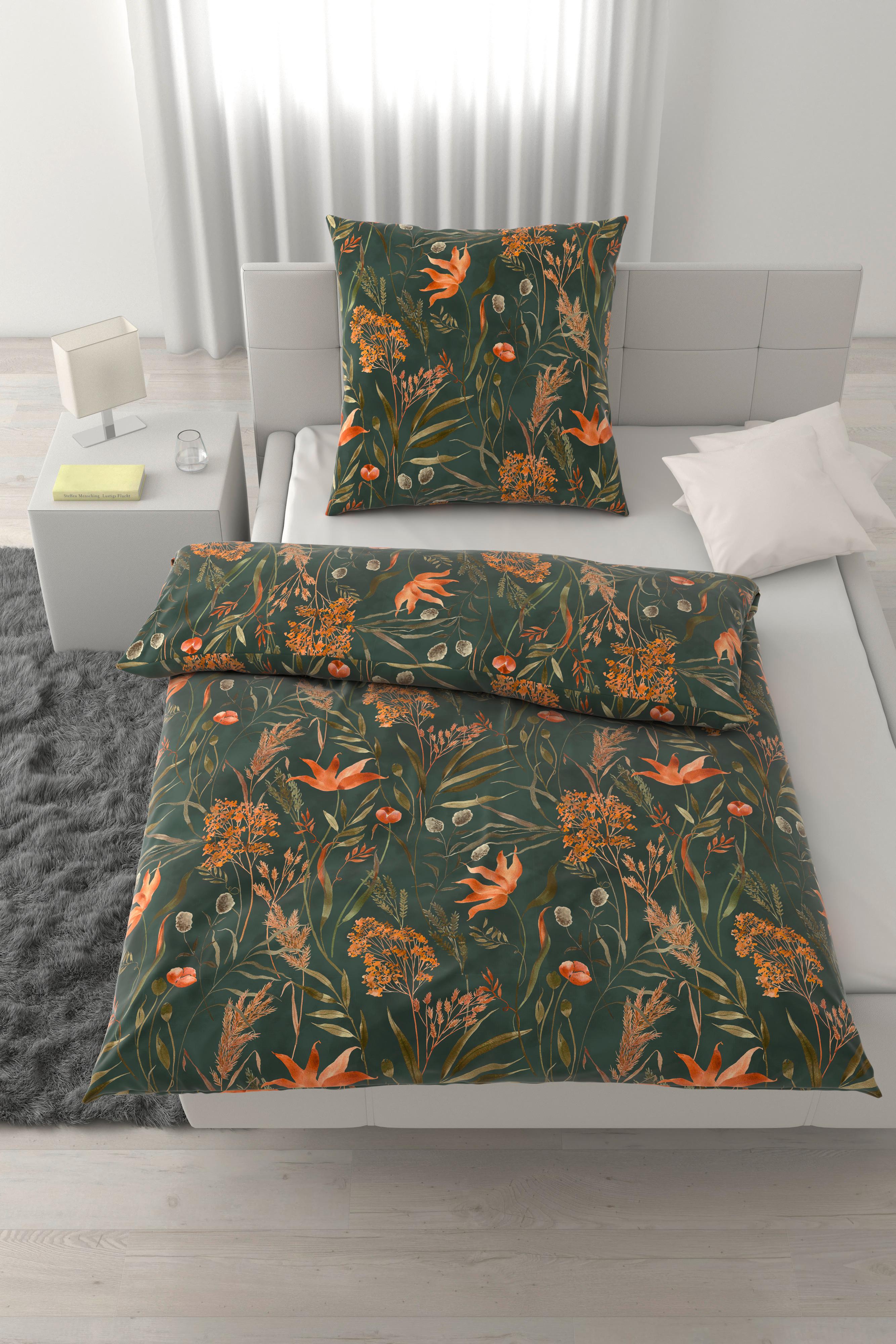 Bettwäsche Nora XL Grün ca. 155x220cm - Grün, MODERN, Textil (155/220cm) - Mömax