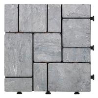 Terrassenfliese Stone in Grau ca. 30x30cm - Grau, Kunststoff/Stein (30/2,8/30cm) - Modern Living