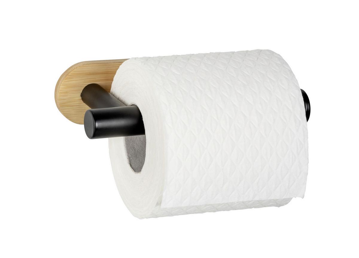 Držalo Za Wc-papir Orea Bamboo - črna/naravne barve, Moderno, kovina/les (16/4,5/8cm) - Mömax
