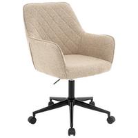 KRZESŁO OBROTOWE MARTHA    -XORA- - beżowy/kolor naturalny, Design, metal/tkanina (59,5cm) - Xora