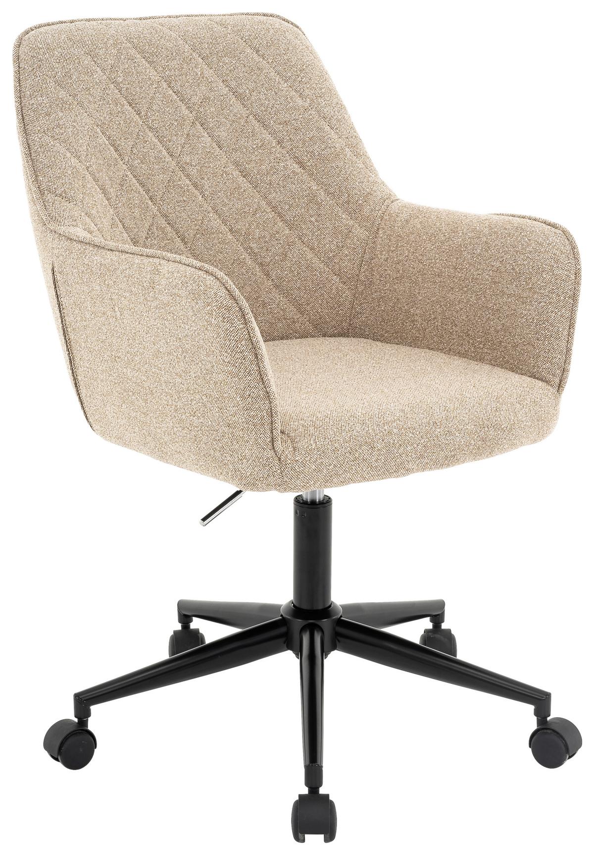 KRZESŁO OBROTOWE MARTHA    -XORA- - beżowy/kolor naturalny, Design, metal/tkanina (59,5cm) - Xora