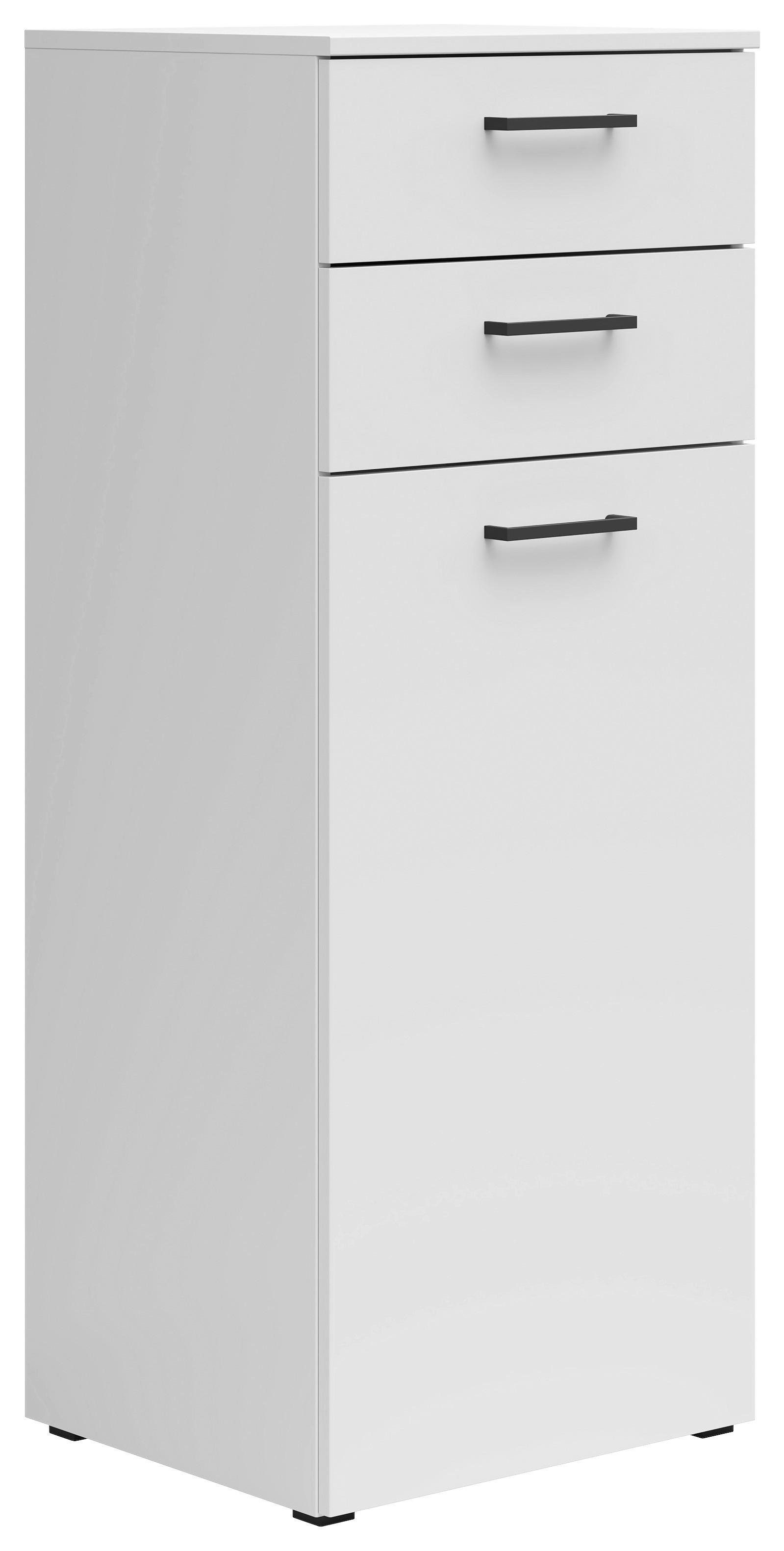 Kommode Multistauraum Weiß - Anthrazit/Schwarz, MODERN, Holzwerkstoff/Kunststoff (45/115/40cm) - Mömax