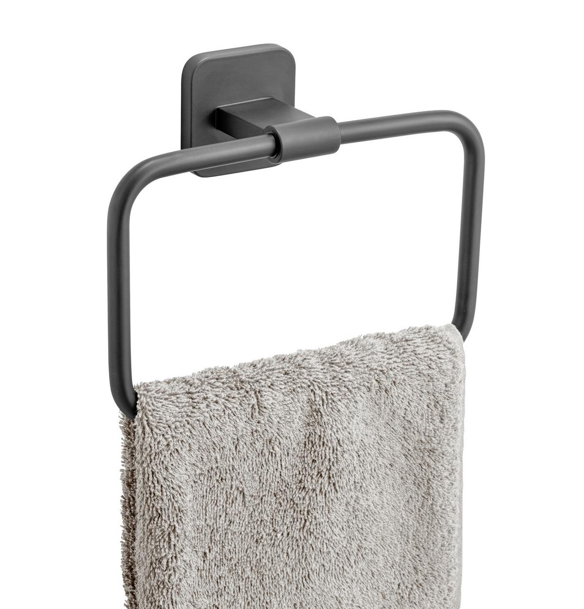 Suport pentru prosop Porto - negru, Modern, metal (19/14,5/6cm) - Wenko