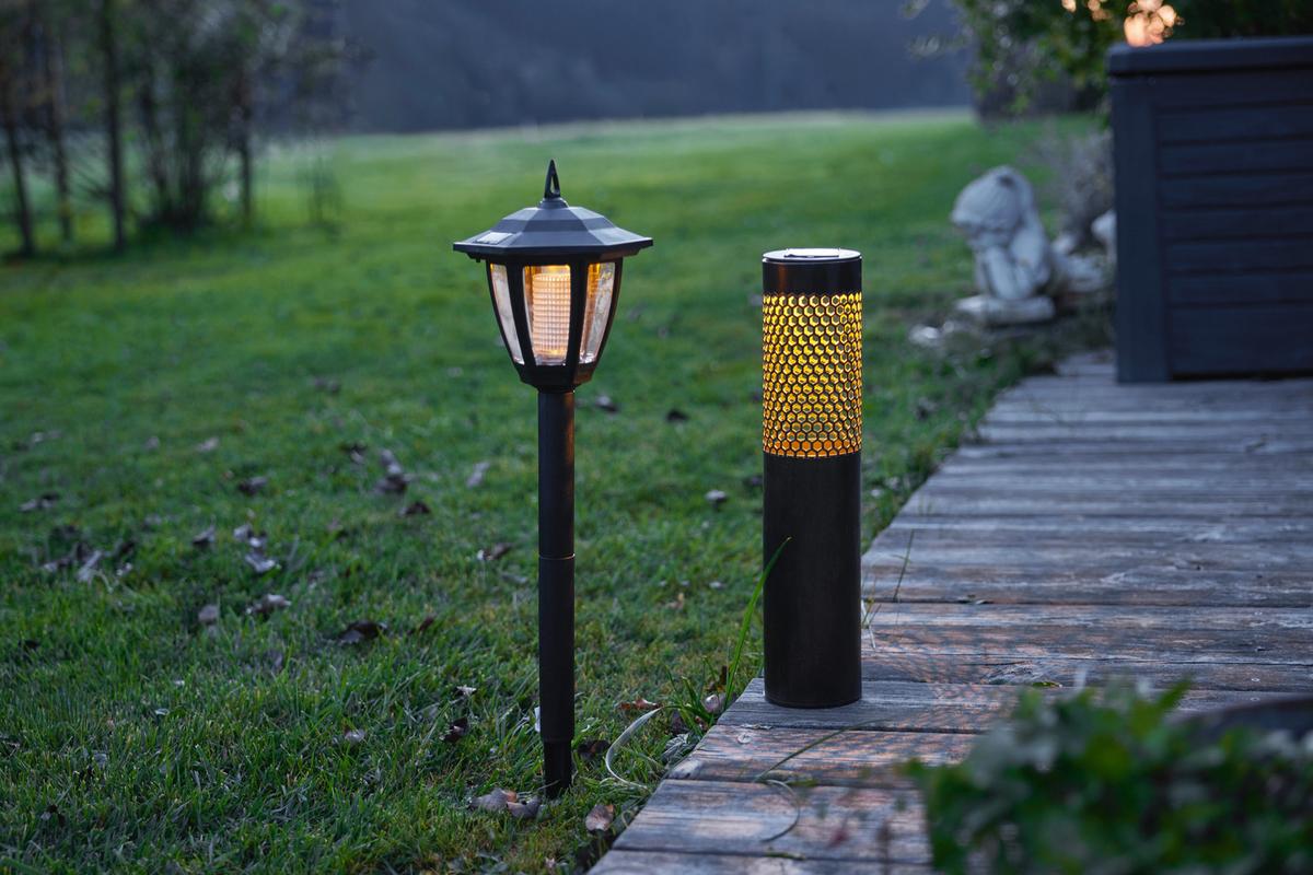 Lampă solară LATERN - negru, Modern, plastic (16/16/62cm) - Modern Living