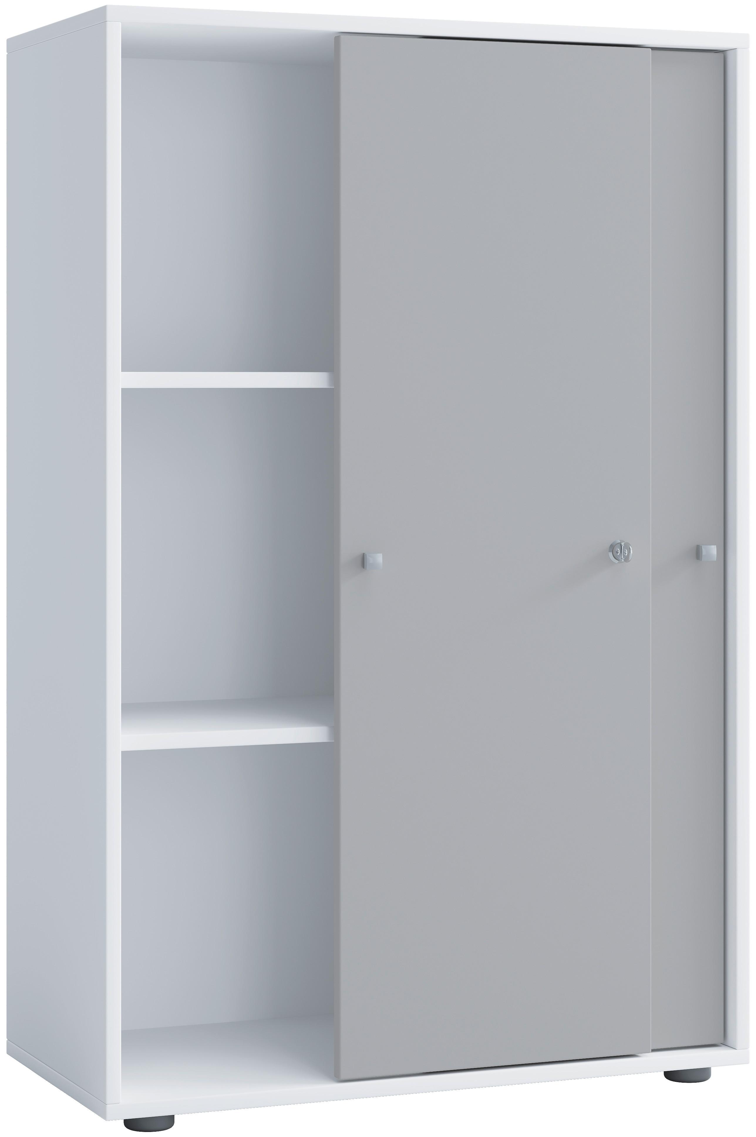 AKTENSCHRANK LONA XL - Weiss/Grau, Design, Holzwerkstoff (70/110/39cm) - MID.YOU
