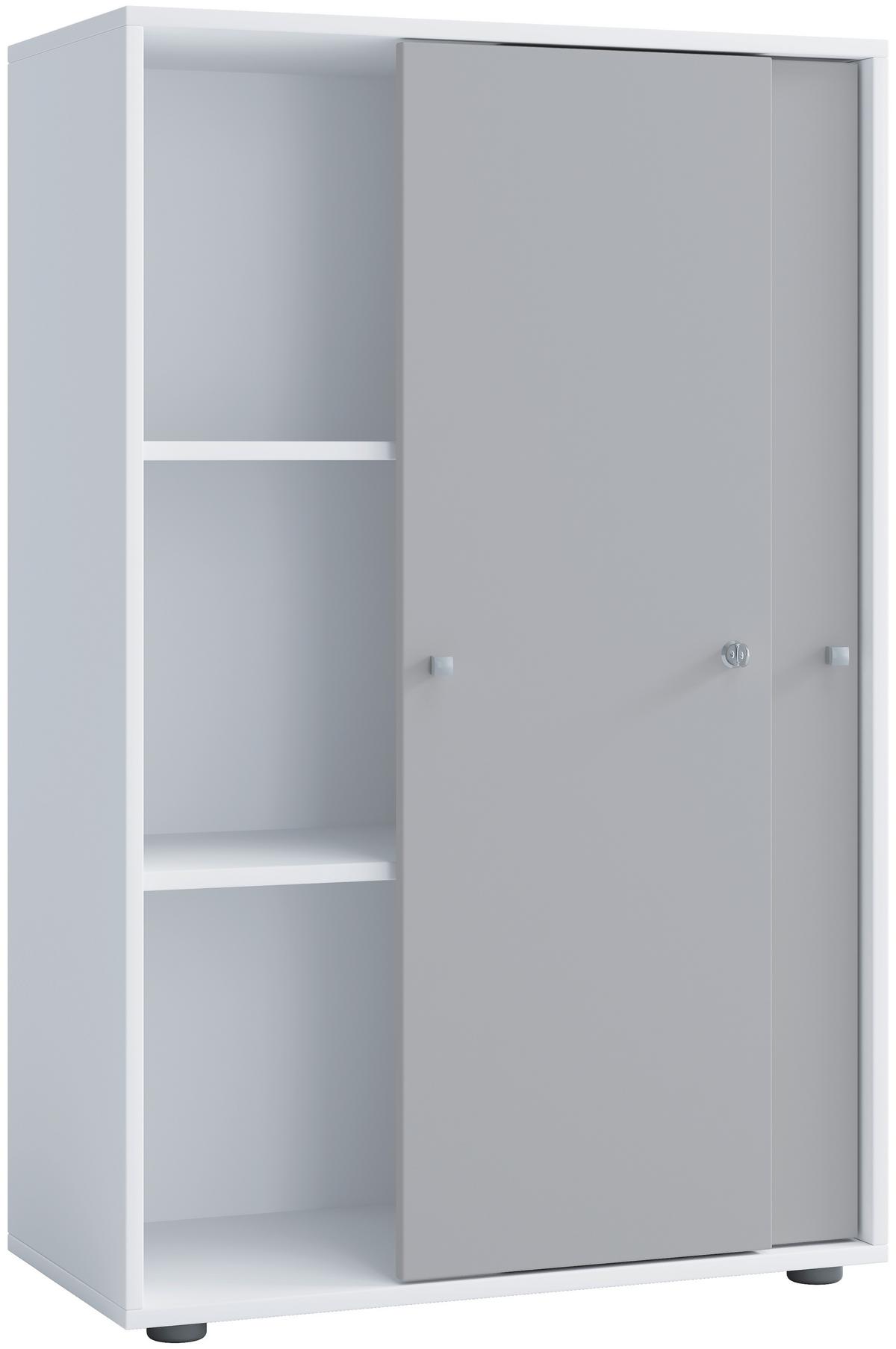 AKTENSCHRANK LONA XL - Weiss/Grau, Design, Holzwerkstoff (70/110/39cm) - MID.YOU