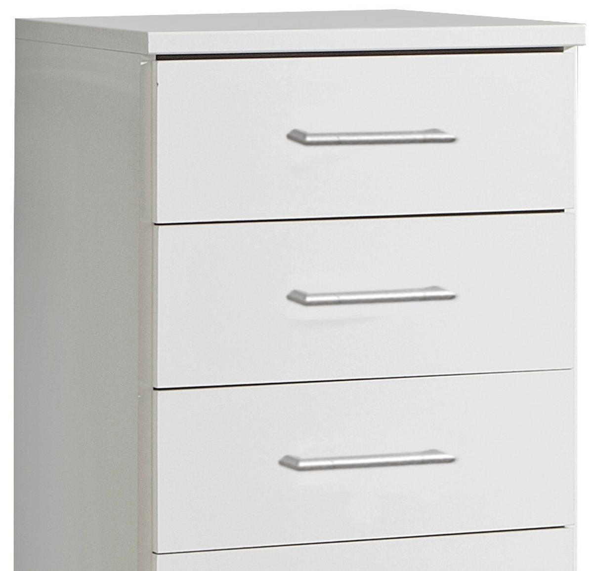 KOMODA OSAKA - biały/kolor aluminiowy, Konventionell, materiał drewnopochodny/tworzywo sztuczne (46/103/40cm) - MID.YOU