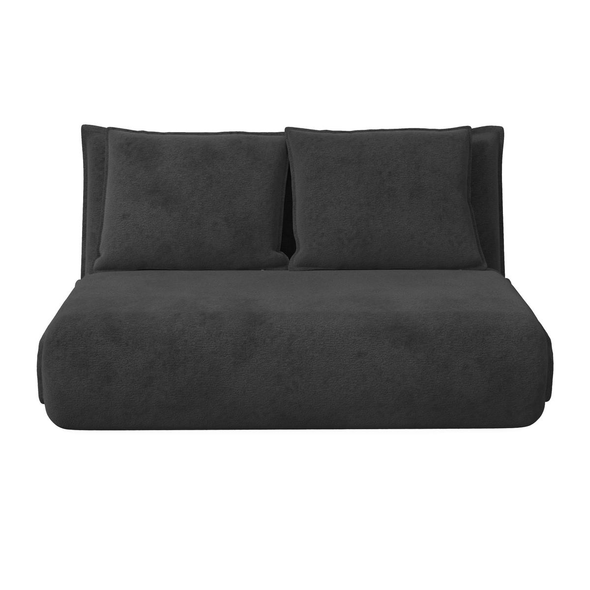Schlafsofa Macy Bouclé Dunkelgrau - Dunkelgrau, MODERN, Textil/Metall (140/35/63cm) - Bessagi Home