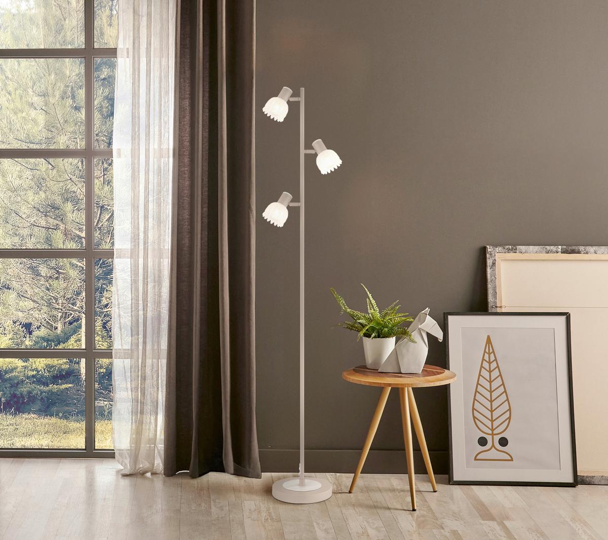 Podna Svjetiljka Planta - boje pijeska/crna, Konvencionalno, staklo/metal (28/23/154cm) - Globo