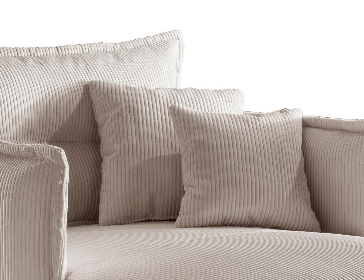 Relaxsessel Lava Beige Cord - Beige/Schwarz, MODERN, Textil/Metall (111/101/167cm) - Livetastic