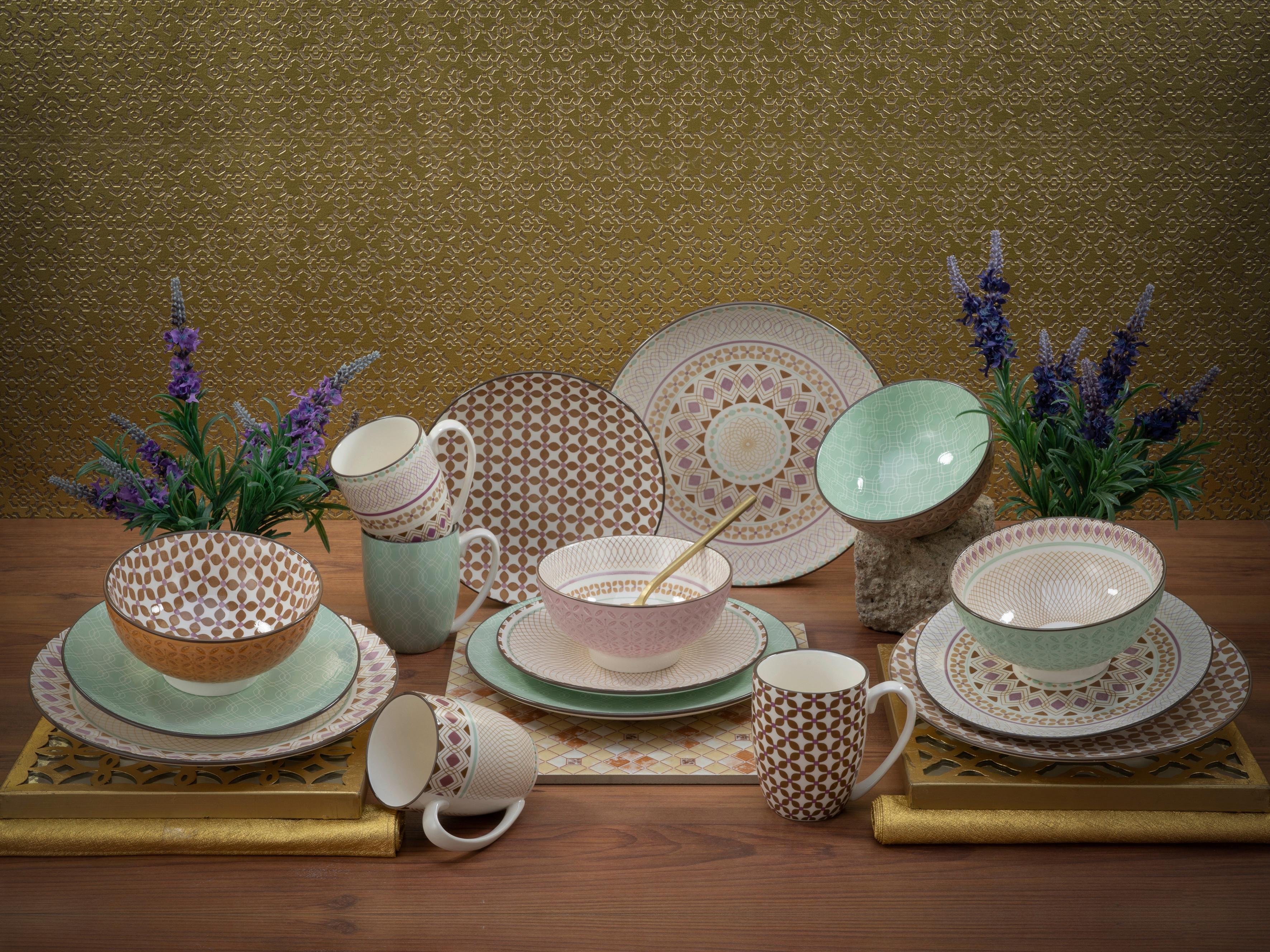 Kombinirani Servis Mandala Bunt, 16-Delni - večbarvno, Basics, keramika - Creatable