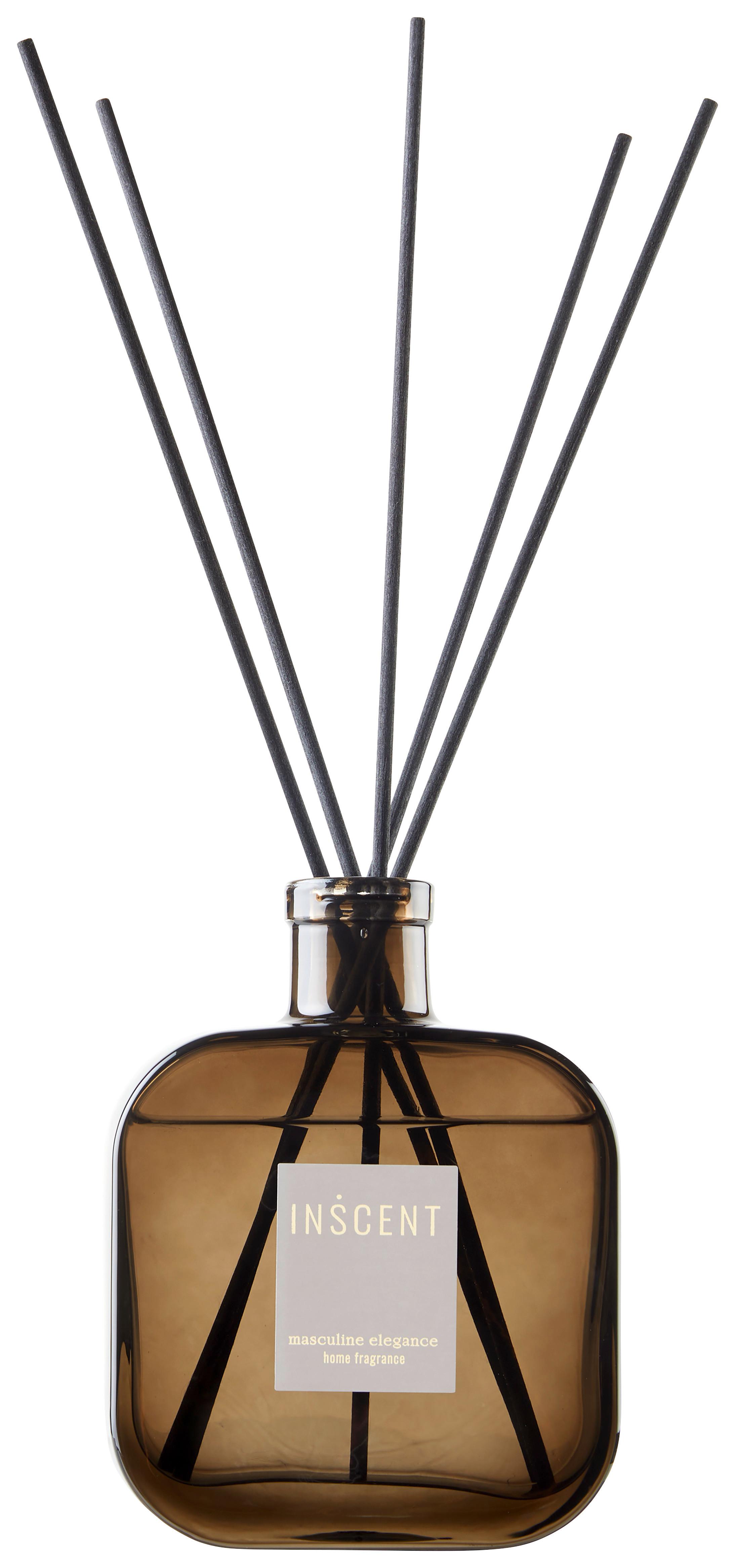 Raumduft Masculine Elegance in Grau ca. 500ml - Klar/Grau, Design, Glas (500ml) - Inscent