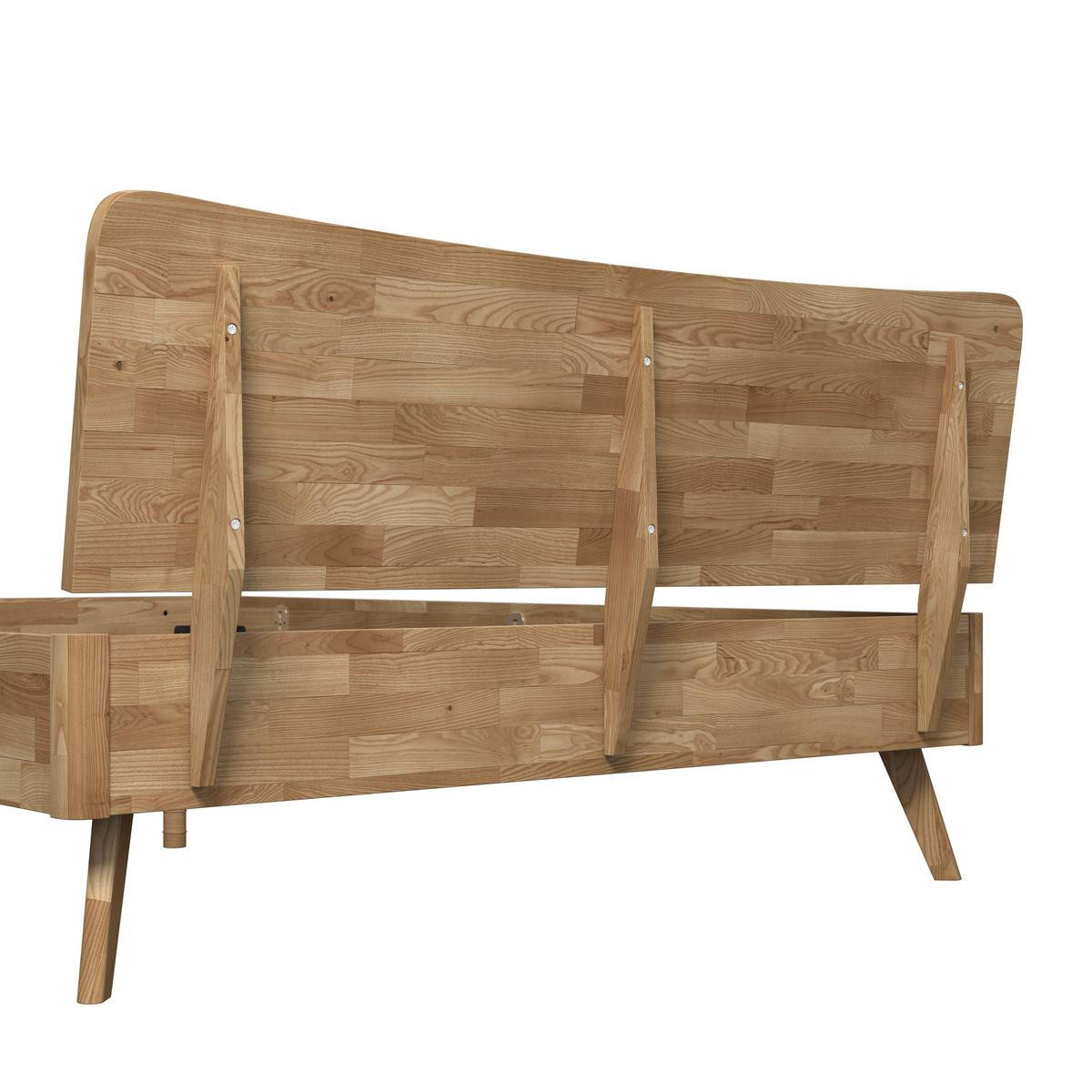 Bett Danzig ca. 140x200 cm Wildeiche Echtholz - Wildeiche, MODERN, Holz (140/200cm) - Bessagi Home