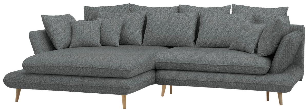 Kutna Garnitura Monte - tamno siva/prirodne boje, Romantično / ladanjski, tekstil/drvo (181/283cm) - Premium Living