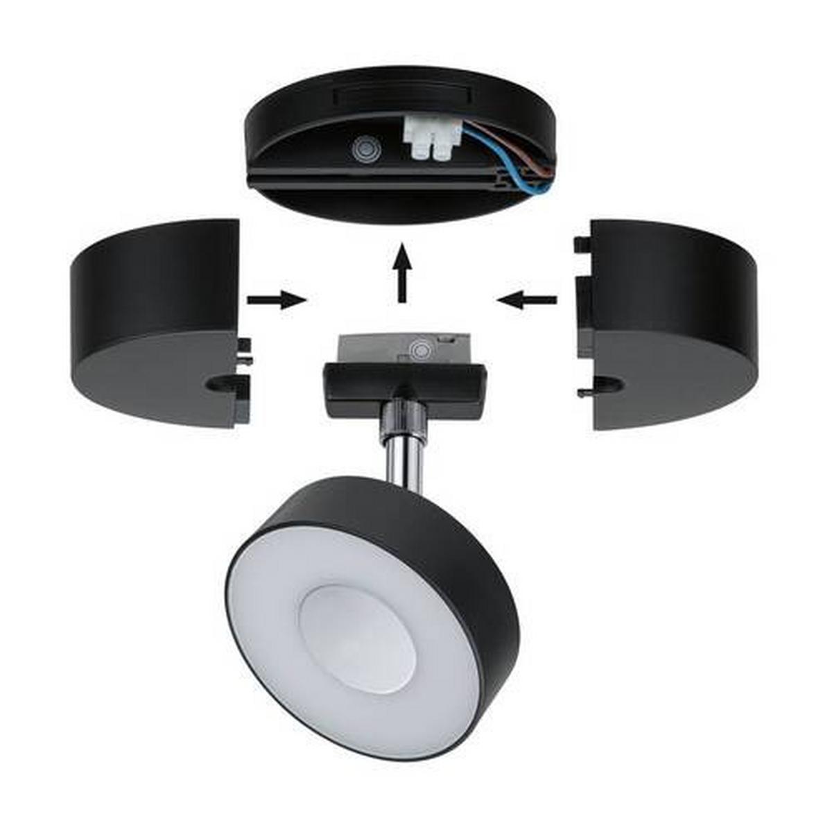 Schienensystem-Strahler Single Spot Base in Schwarz - Schwarz, Basics, Kunststoff (10/3,55cm) - Paulmann