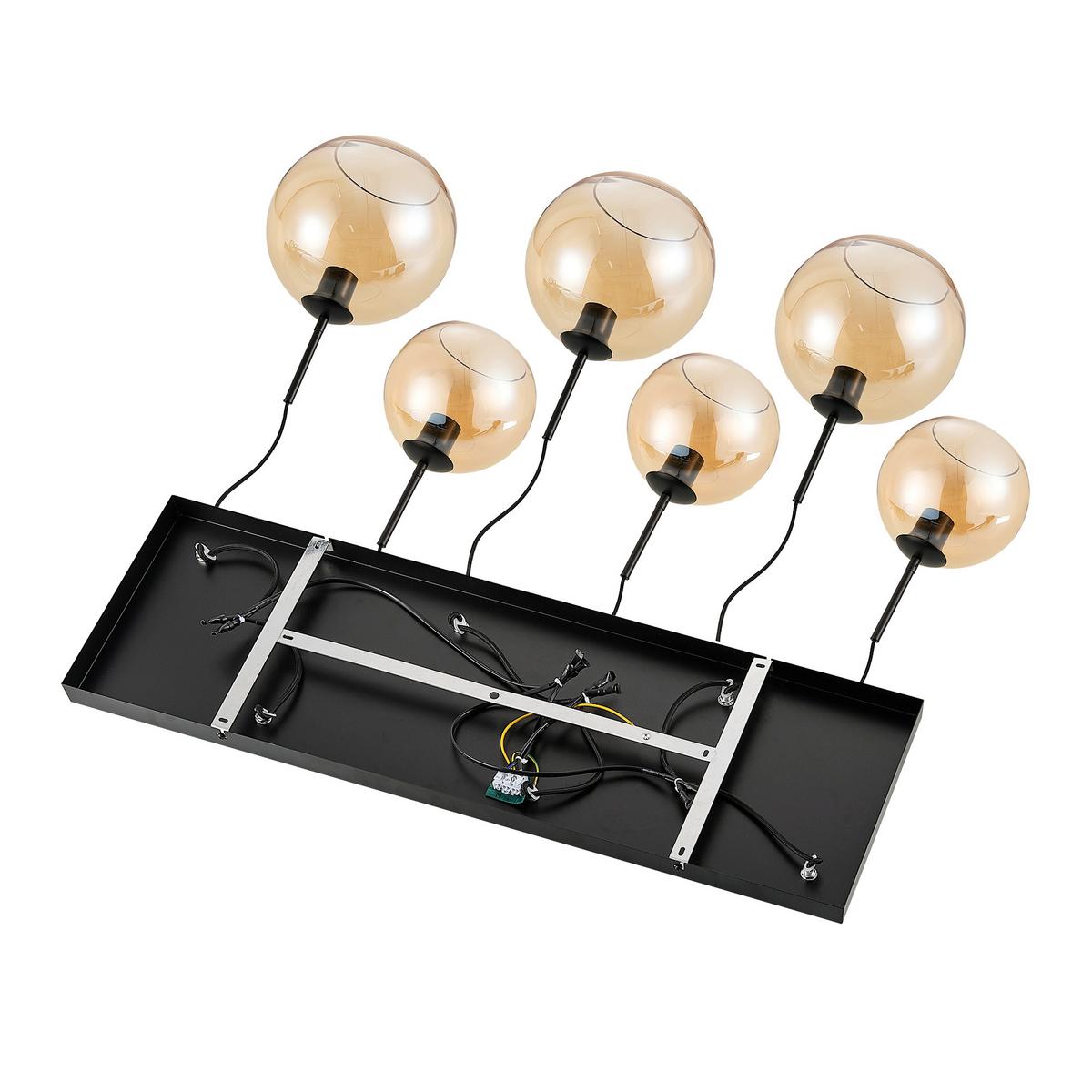 LAMPA WISZĄCA AMELIE *SBN* - kolor bursztynowy, Basics, metal/szkło (97,5/42,5/150cm) - Novel