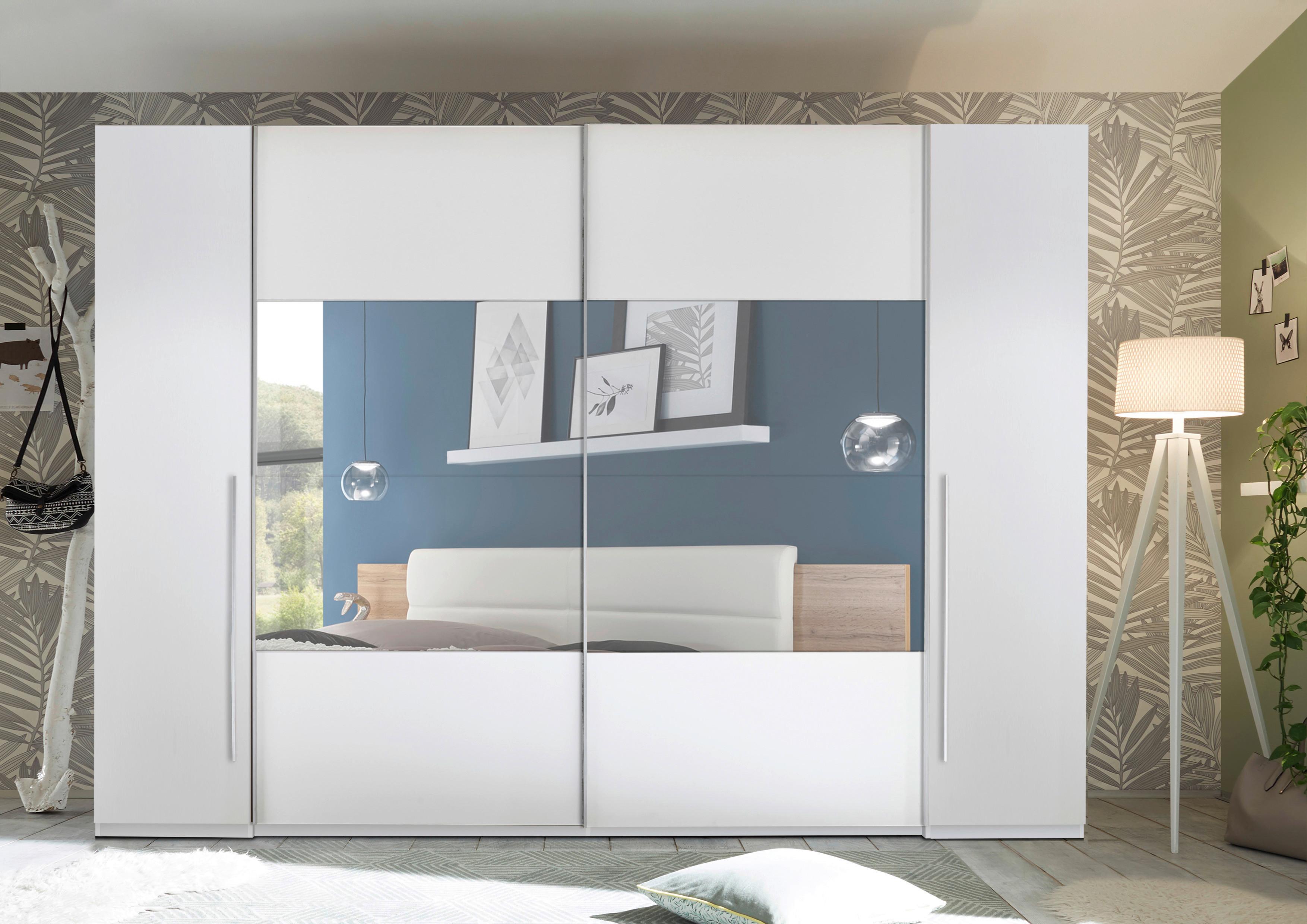 Omara Z Drsnimi Vrati Mega, Bela, 312 Cm - srebrne barve/bela, Moderno, kovina/umetna masa (312/226/61cm) - Modern Living
