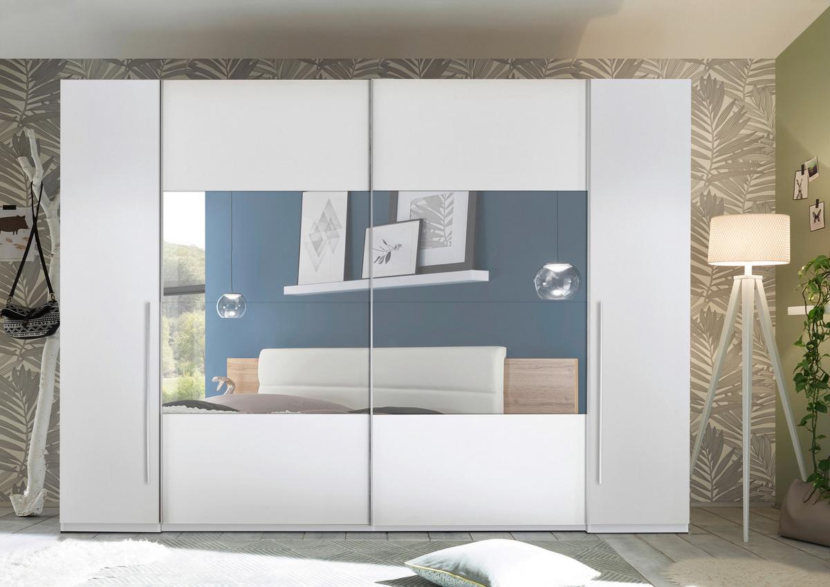 Omara Z Drsnimi Vrati Mega, Bela, 312 Cm - srebrne barve/bela, Moderno, kovina/umetna masa (312/226/61cm) - Modern Living